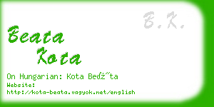 beata kota business card